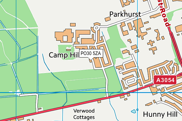 PO30 5ZA map - OS VectorMap District (Ordnance Survey)
