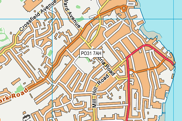 PO31 7AH map - OS VectorMap District (Ordnance Survey)