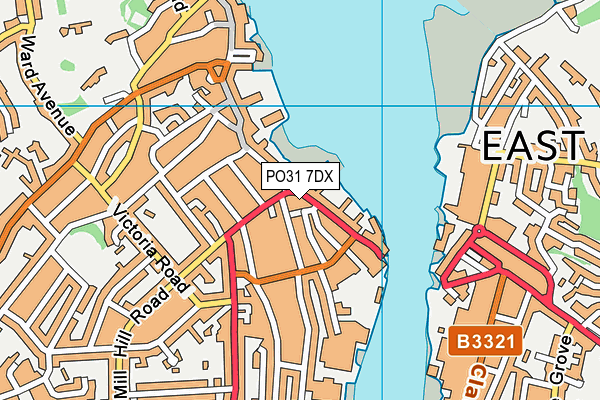 PO31 7DX map - OS VectorMap District (Ordnance Survey)