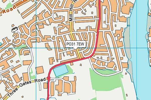 PO31 7EW map - OS VectorMap District (Ordnance Survey)