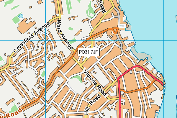 PO31 7JF map - OS VectorMap District (Ordnance Survey)
