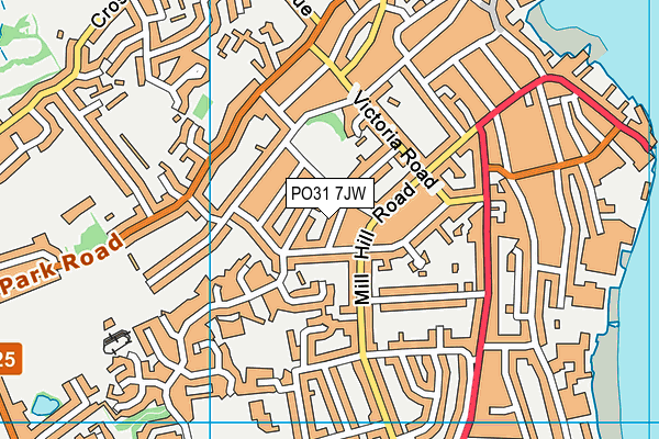 PO31 7JW map - OS VectorMap District (Ordnance Survey)