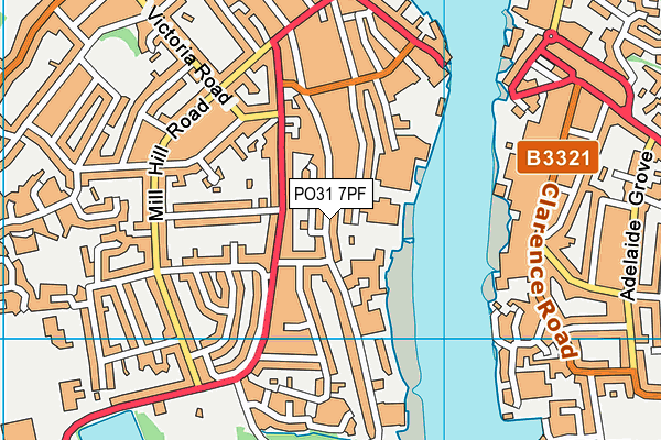 PO31 7PF map - OS VectorMap District (Ordnance Survey)