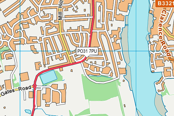 PO31 7PU map - OS VectorMap District (Ordnance Survey)