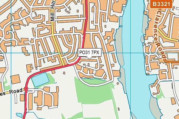 PO31 7PX map - OS VectorMap District (Ordnance Survey)