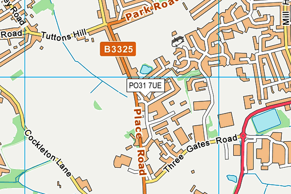 PO31 7UE map - OS VectorMap District (Ordnance Survey)