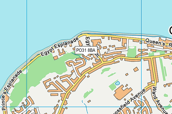 PO31 8BA map - OS VectorMap District (Ordnance Survey)