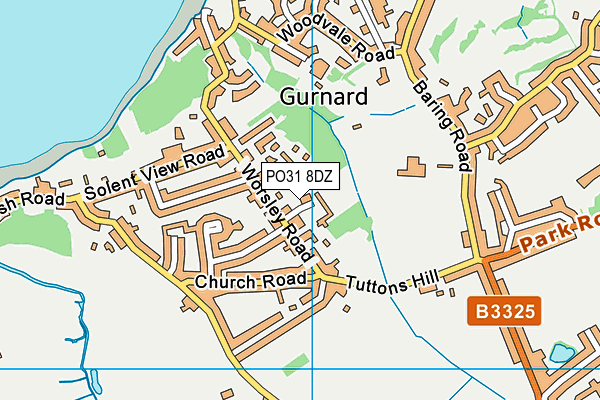 PO31 8DZ map - OS VectorMap District (Ordnance Survey)