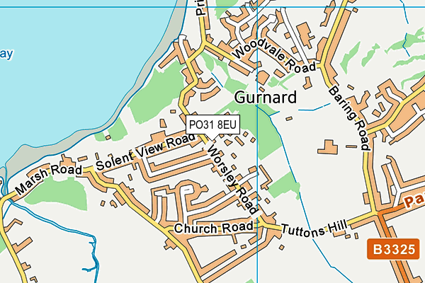 PO31 8EU map - OS VectorMap District (Ordnance Survey)