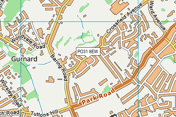 PO31 8EW map - OS VectorMap District (Ordnance Survey)