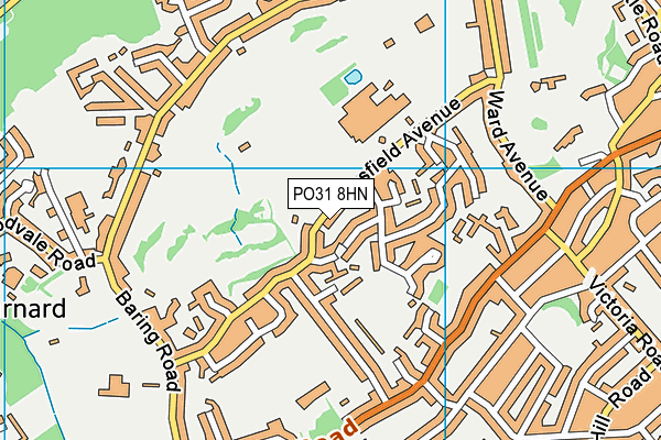 Cowes Golf Club map (PO31 8HN) - OS VectorMap District (Ordnance Survey)