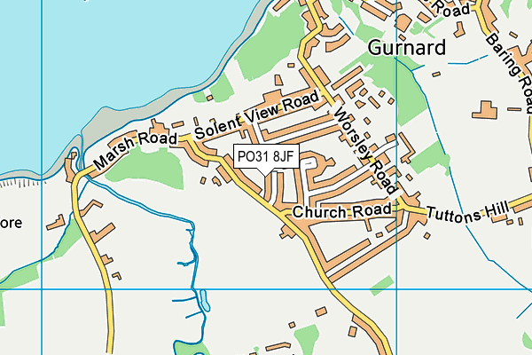 PO31 8JF map - OS VectorMap District (Ordnance Survey)