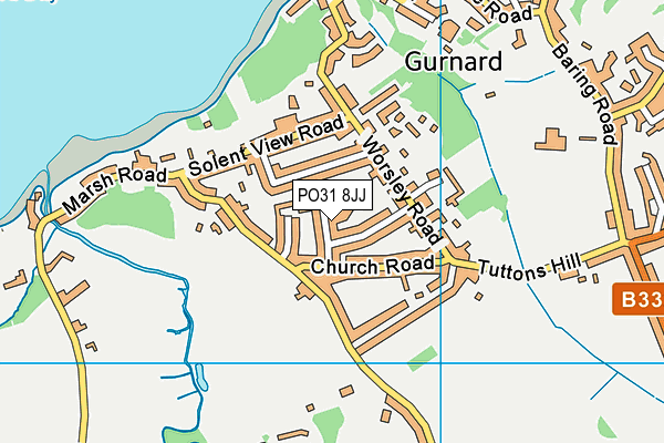 PO31 8JJ map - OS VectorMap District (Ordnance Survey)