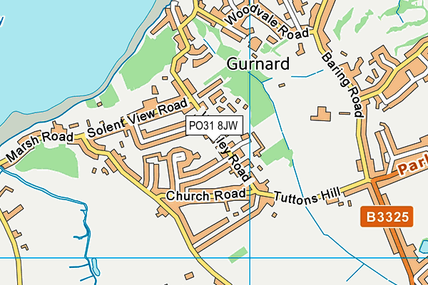 Map of GURNARD PRESS BISTRO LTD at district scale
