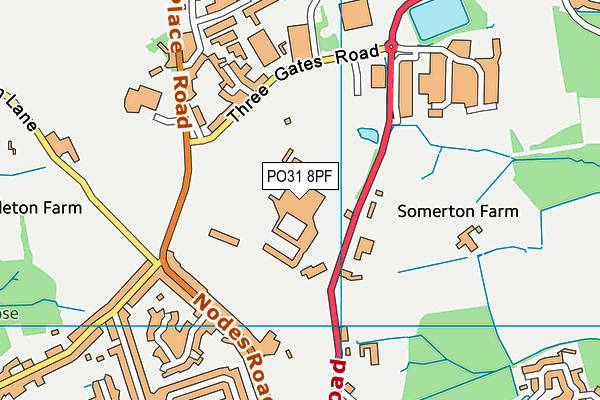 PO31 8PF map - OS VectorMap District (Ordnance Survey)