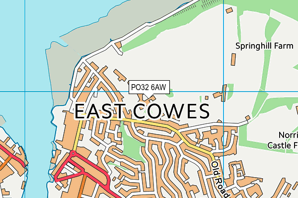 PO32 6AW map - OS VectorMap District (Ordnance Survey)