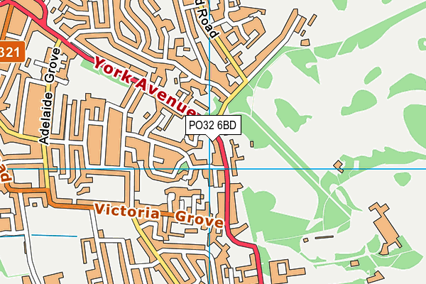 PO32 6BD map - OS VectorMap District (Ordnance Survey)