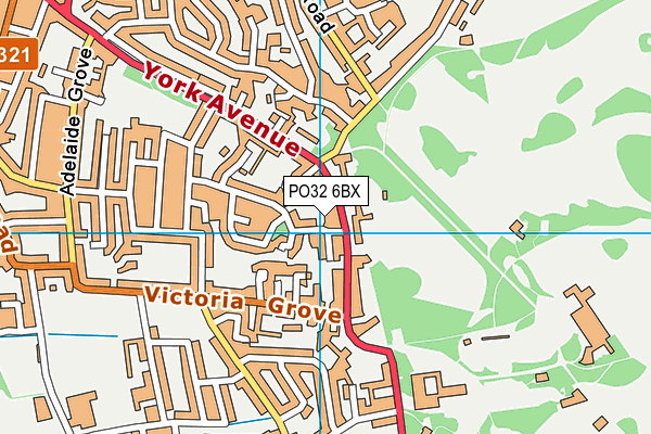 PO32 6BX map - OS VectorMap District (Ordnance Survey)