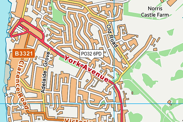 PO32 6PD map - OS VectorMap District (Ordnance Survey)