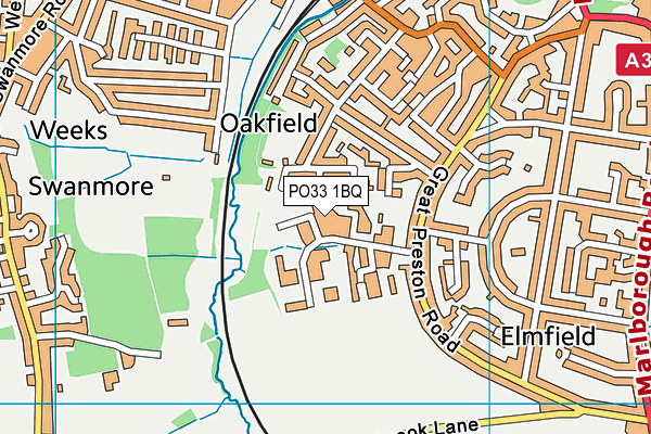 PO33 1BQ map - OS VectorMap District (Ordnance Survey)