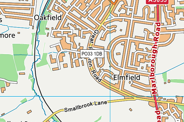 PO33 1DB map - OS VectorMap District (Ordnance Survey)