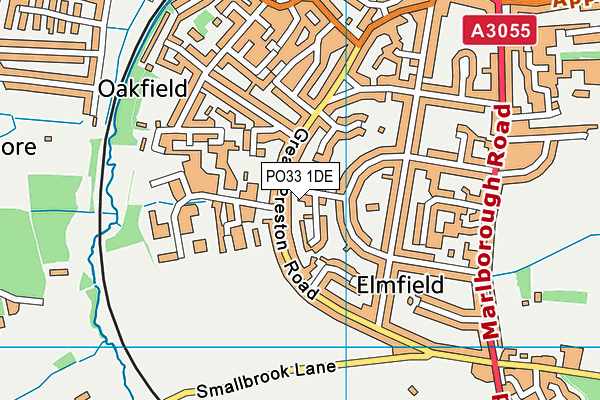 PO33 1DE map - OS VectorMap District (Ordnance Survey)