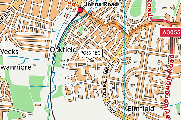 PO33 1EG map - OS VectorMap District (Ordnance Survey)