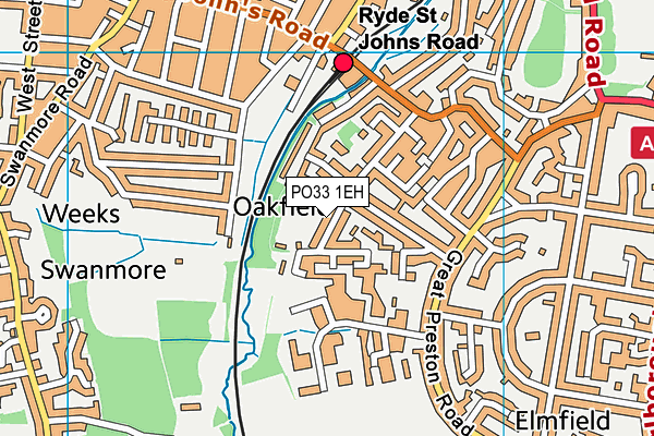 PO33 1EH map - OS VectorMap District (Ordnance Survey)