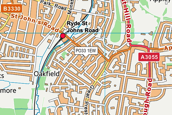 PO33 1EW map - OS VectorMap District (Ordnance Survey)