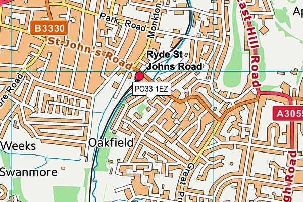 PO33 1EZ map - OS VectorMap District (Ordnance Survey)