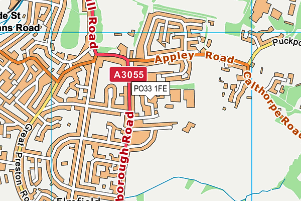 PO33 1FE map - OS VectorMap District (Ordnance Survey)