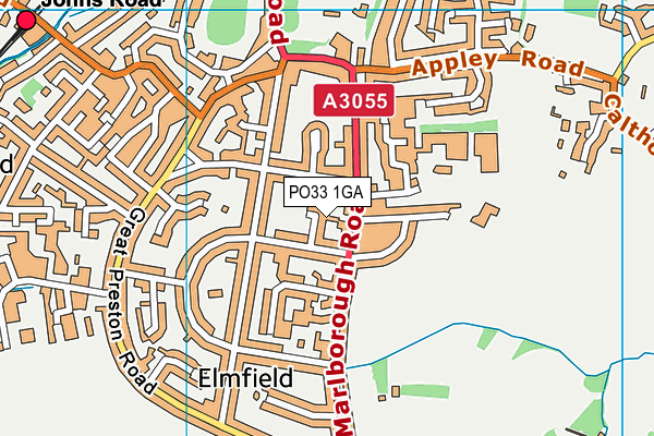 PO33 1GA map - OS VectorMap District (Ordnance Survey)