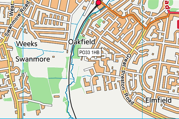 PO33 1HB map - OS VectorMap District (Ordnance Survey)