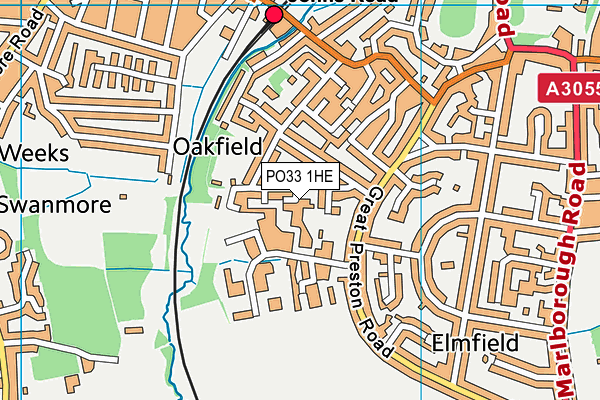 PO33 1HE map - OS VectorMap District (Ordnance Survey)