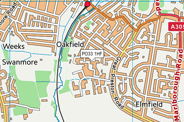 PO33 1HF map - OS VectorMap District (Ordnance Survey)
