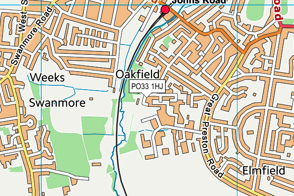 PO33 1HJ map - OS VectorMap District (Ordnance Survey)