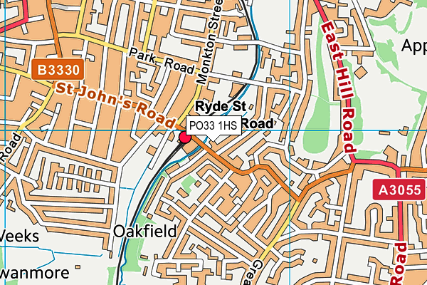 PO33 1HS map - OS VectorMap District (Ordnance Survey)