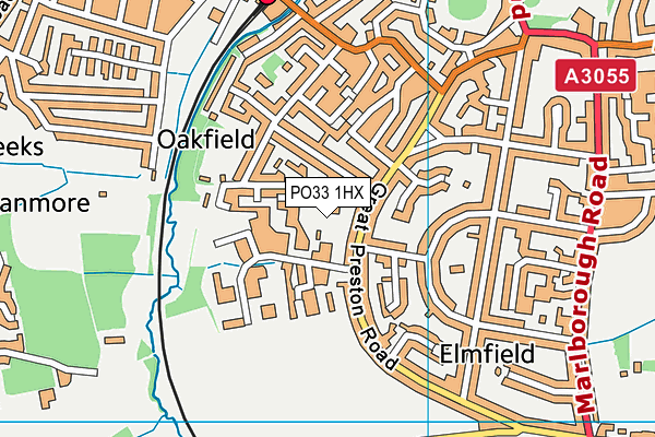 PO33 1HX map - OS VectorMap District (Ordnance Survey)