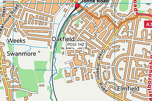 PO33 1HZ map - OS VectorMap District (Ordnance Survey)