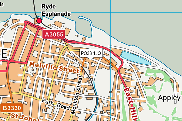 PO33 1JQ map - OS VectorMap District (Ordnance Survey)