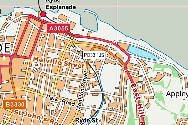 PO33 1JS map - OS VectorMap District (Ordnance Survey)