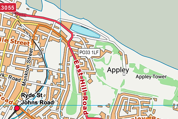 PO33 1LF map - OS VectorMap District (Ordnance Survey)