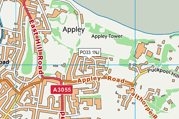 PO33 1NJ map - OS VectorMap District (Ordnance Survey)