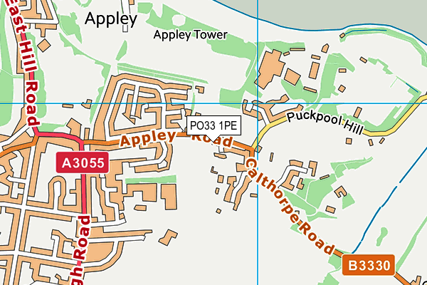 PO33 1PE map - OS VectorMap District (Ordnance Survey)