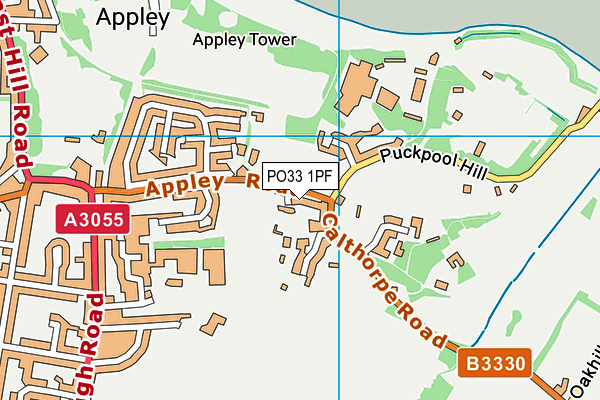 PO33 1PF map - OS VectorMap District (Ordnance Survey)