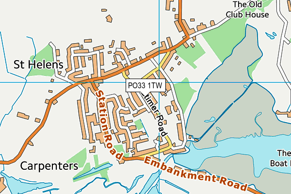 PO33 1TW map - OS VectorMap District (Ordnance Survey)