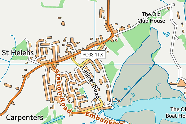 PO33 1TX map - OS VectorMap District (Ordnance Survey)