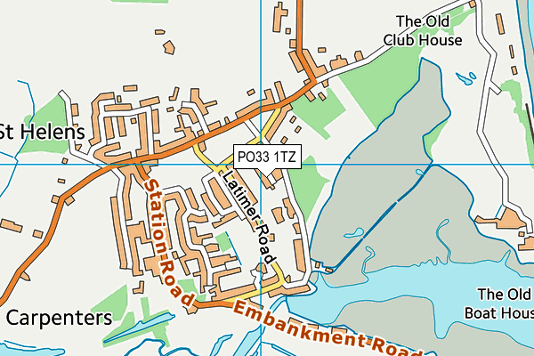 PO33 1TZ map - OS VectorMap District (Ordnance Survey)