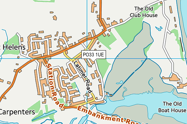 PO33 1UE map - OS VectorMap District (Ordnance Survey)