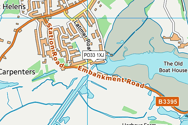 PO33 1XJ map - OS VectorMap District (Ordnance Survey)